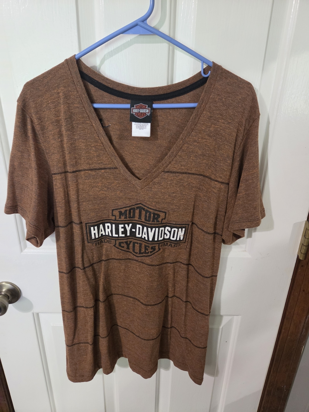 Harley-Davidson Brown V-Neck Short Sleeve Tee